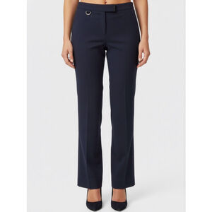 Jones, New York navy blue dress slacks. With attractive accented front clasps.